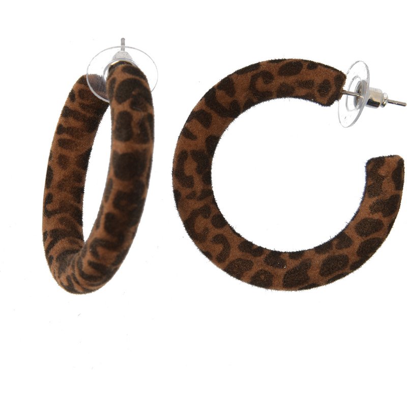 Damen Creolen mit Leo-Muster