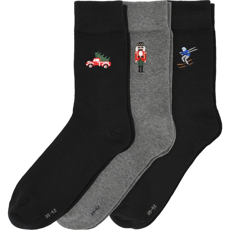 3 Paar Herren Socken mit Stickerei