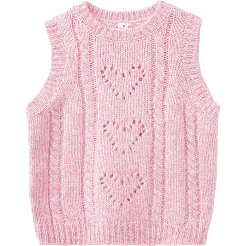 Mädchen Strickpullunder mit Zopfmuster
