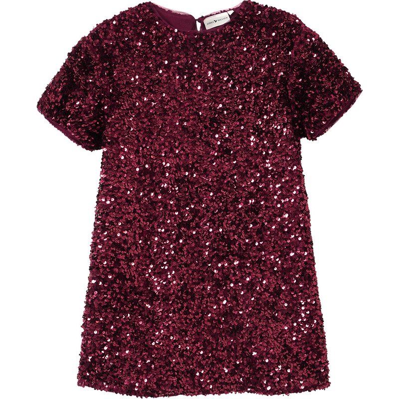 Mädchen Paillettenkleid mit Kurzarm