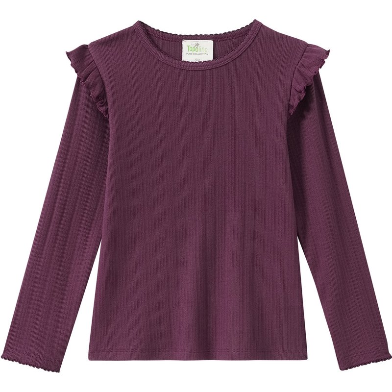 Mädchen Langarmshirt mit Rippstruktur