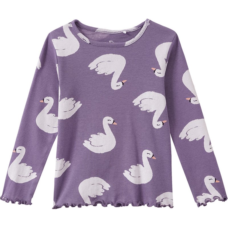Mädchen Langarmshirt mit Rippstruktur