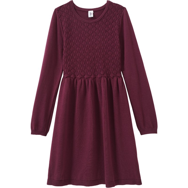 Mädchen Strickkleid mit Wabenstruktur