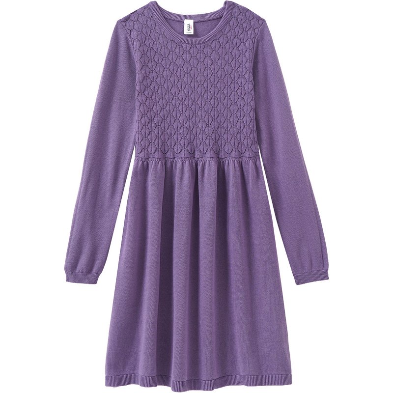 Mädchen Strickkleid mit Wabenstruktur