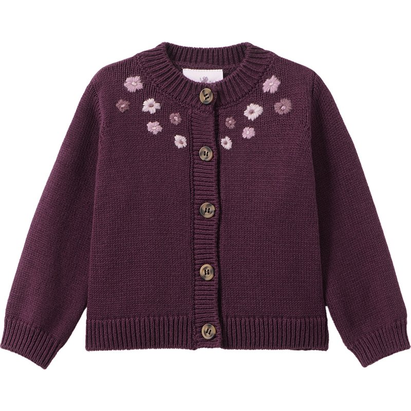 Baby Strickjacke mit Blumen-Stickerei