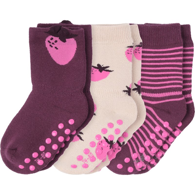 3 Paar Baby Stoppersocken im Dessin-Mix