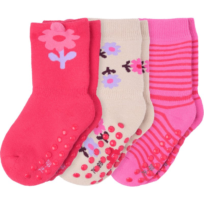 3 Paar Baby Stoppersocken im Dessin-Mix