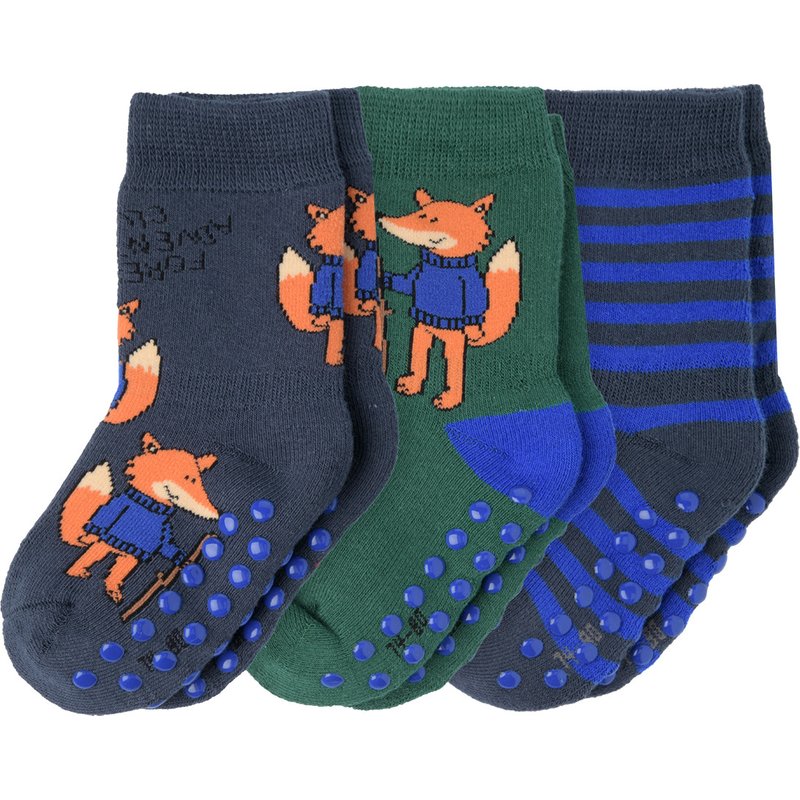 3 Paar Baby Stoppersocken im Dessin-Mix