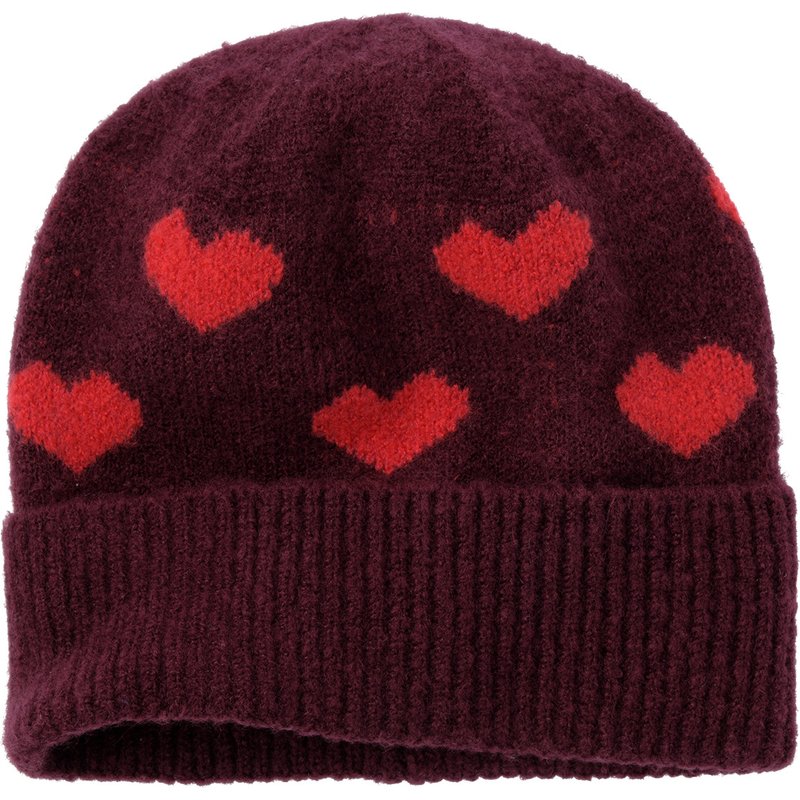 Mädchen Strickmütze mit Herz-Motiven