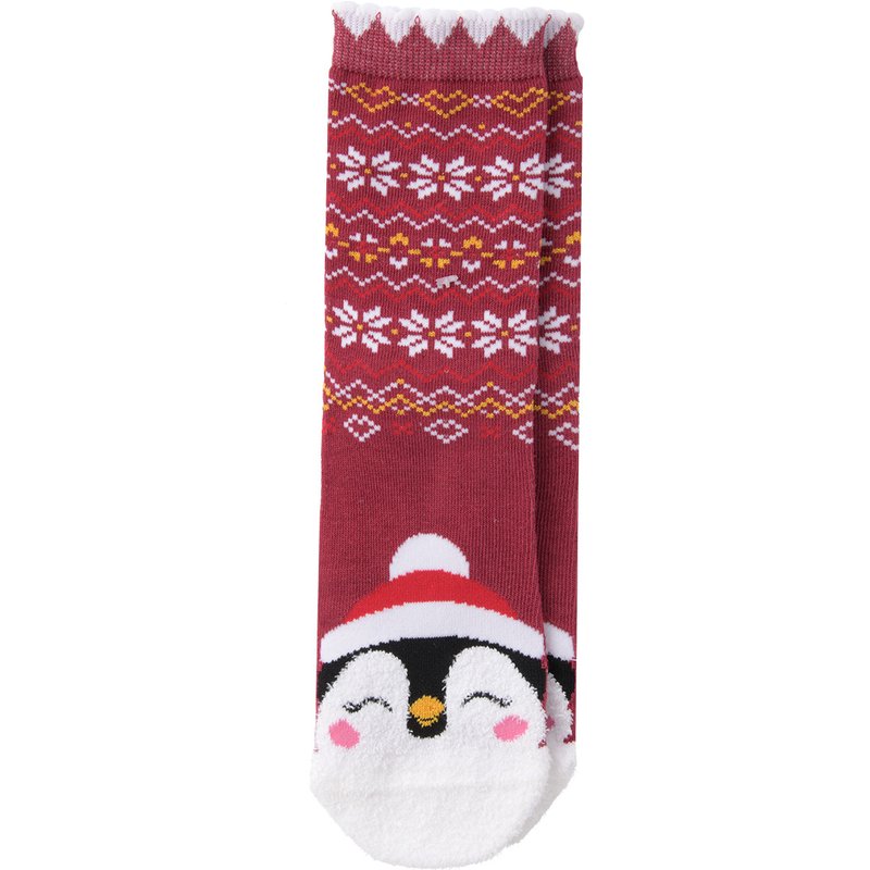 1 Paar Mädchen Weihnachtssocken mit Pinguin