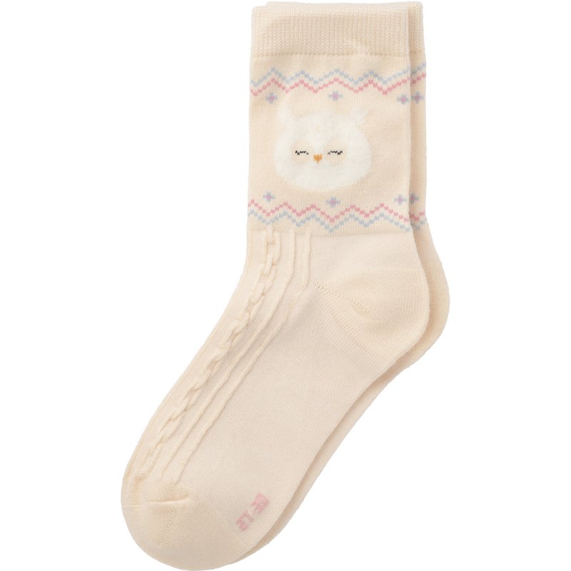 1 Paar Mädchen Socken mit Eulen-Motiv