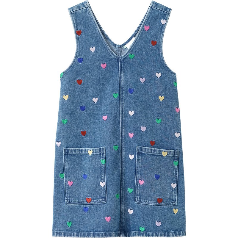 Mädchen Jeanskleid mit Stickerei