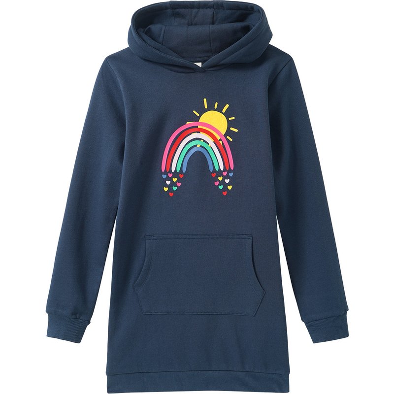 Mädchen Sweatkleid mit Kapuze