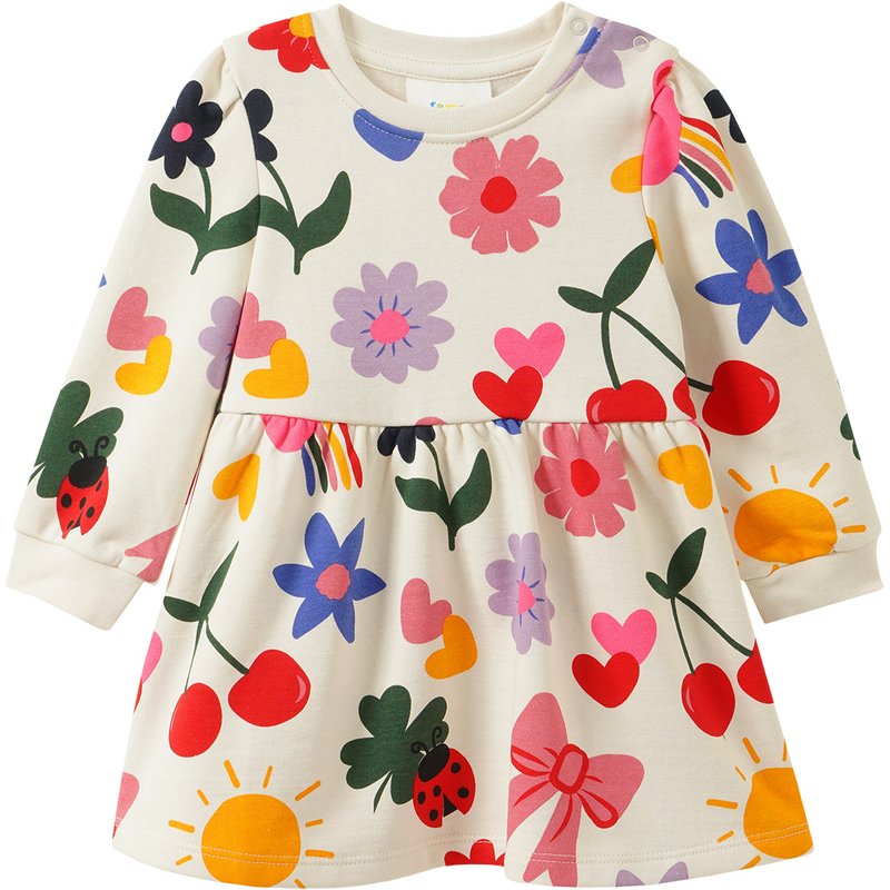 Baby Sweatkleid mit Allover-Print