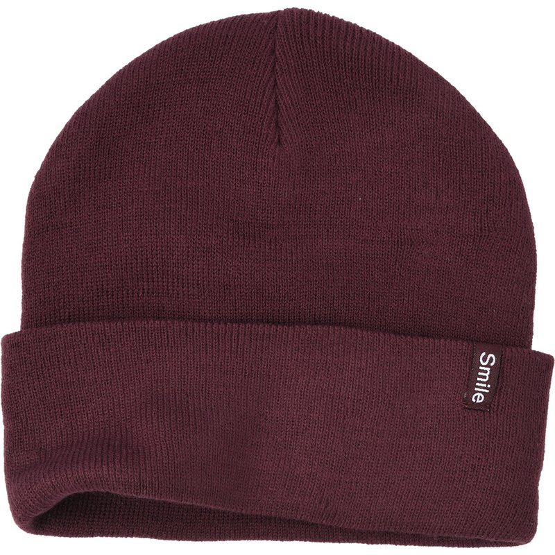 Damen Strickmütze mit kleinem Aufnäher