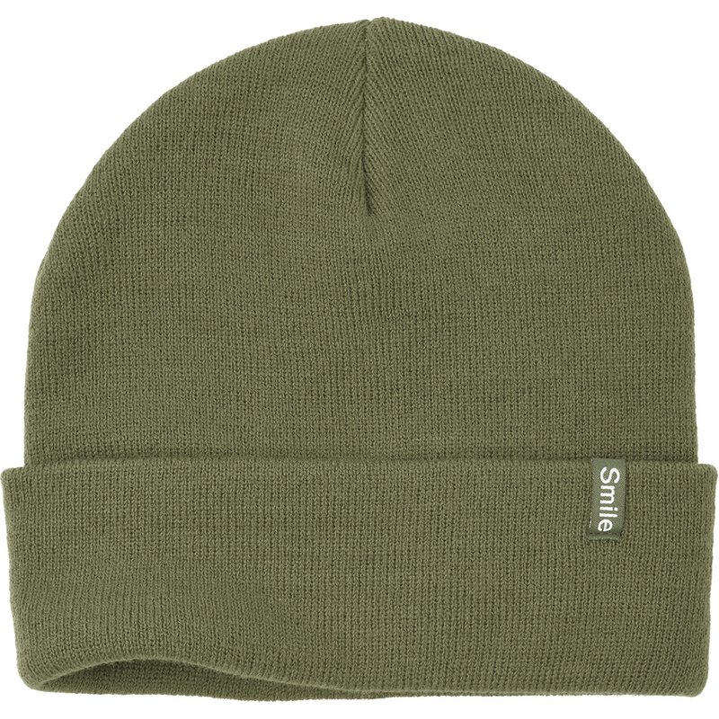 Damen Strickmütze mit kleinem Aufnäher