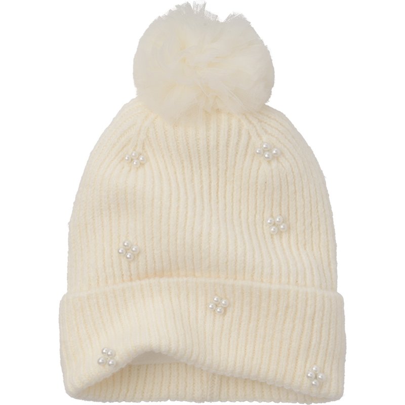 Mädchen Strickmütze mit Zierperlen
