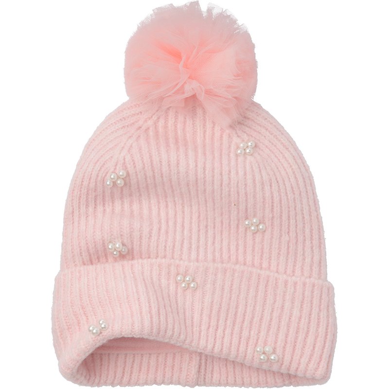Mädchen Strickmütze mit Zierperlen