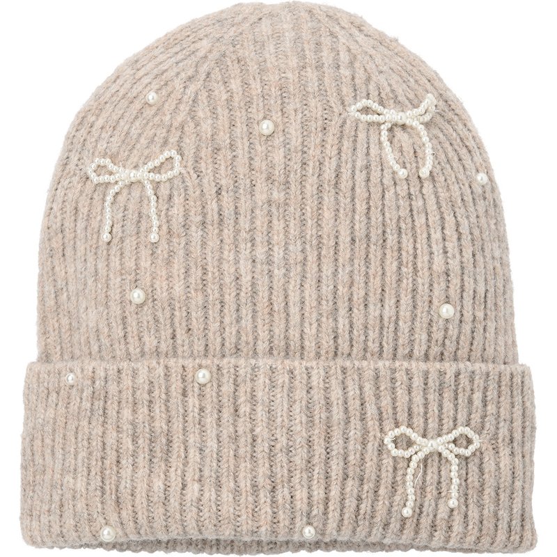 Mädchen Strickmütze mit Perlen-Applikation