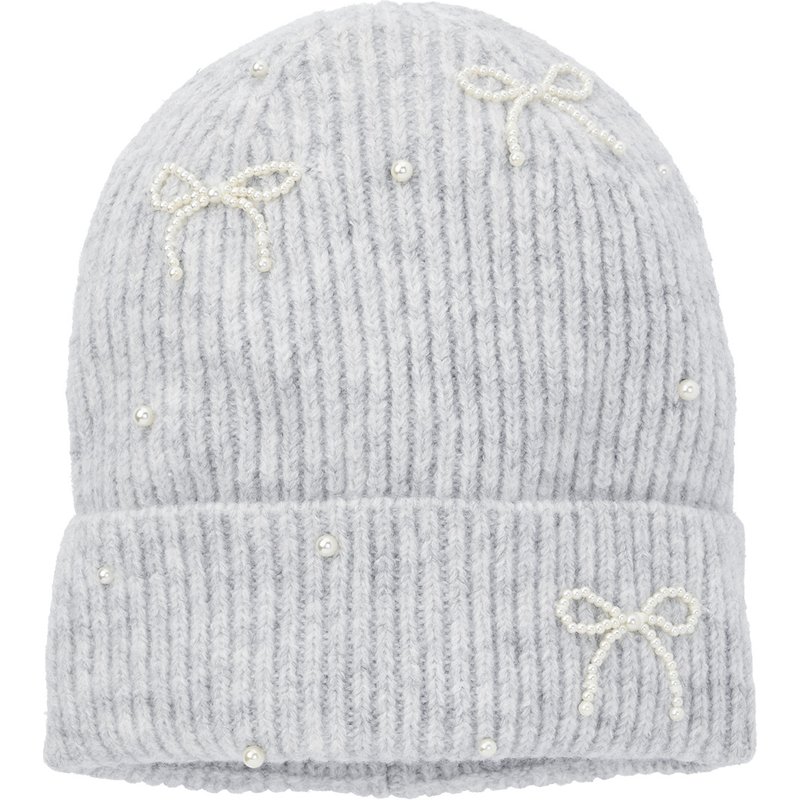 Mädchen Strickmütze mit Perlen-Applikation