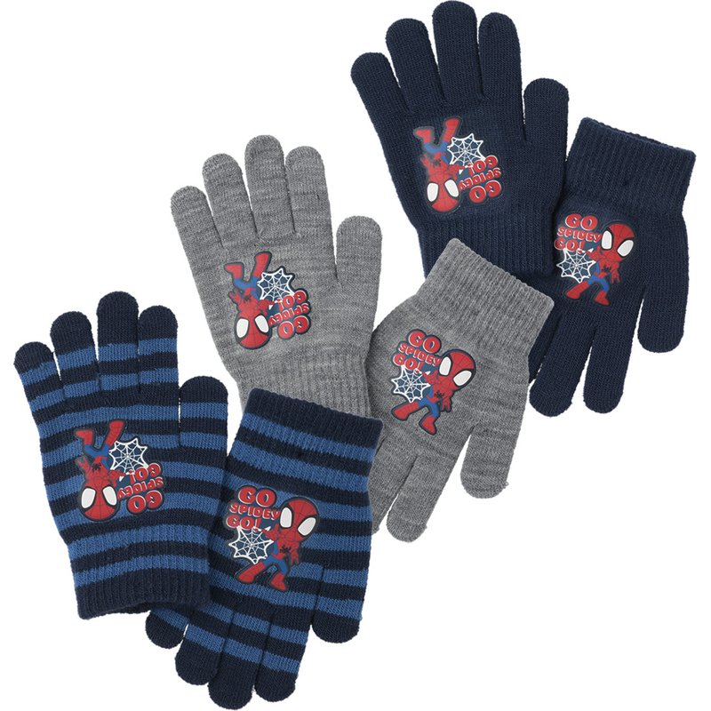 3 Paar Spidey Handschuhe im Set