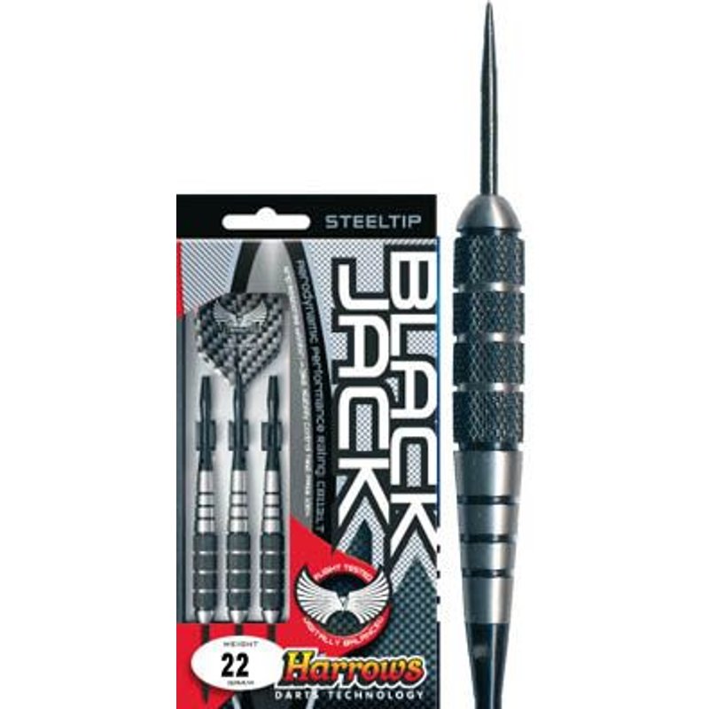 Harrows - Jeu de 3 Fléchettes - Embout Acier - Black JACK - 22 GK