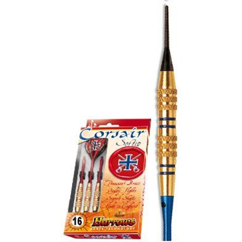 Harrows - Jeu de 3 Fléchettes - Embout Nylon - Corsaire Bleue - 16 GK2