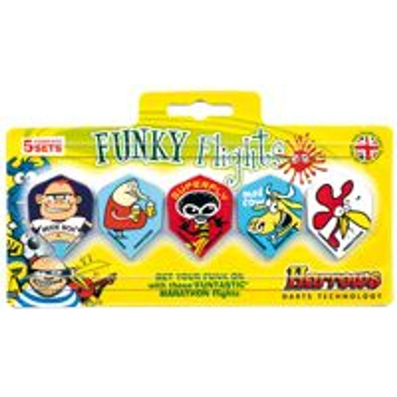 Harrows - Pack ailettes pour fléchettes - 5 jeux de 3 ailettes - Funky flights