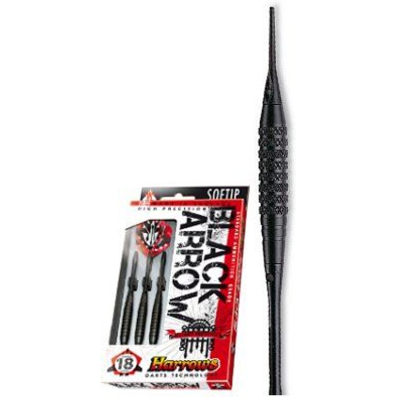 Harrows - Jeu de 3 Fléchettes - Embout Nylon - Black Arrow - 18 GK