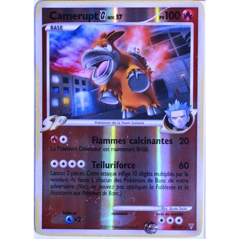 Carte Pokémon 19/147 Camerupt - Reverse 100 Pv Platine Vs Neuf Fr