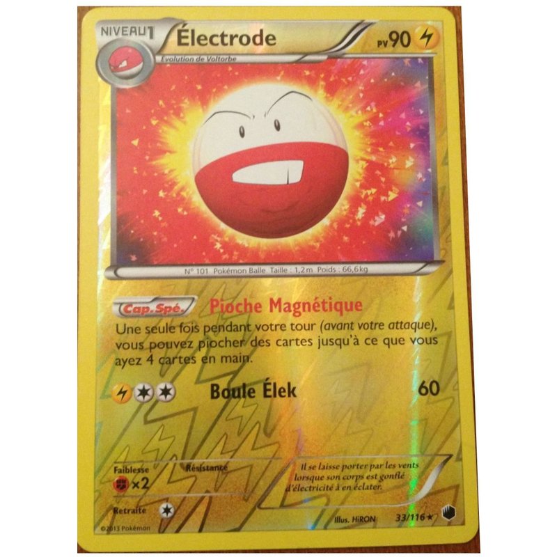 Carte Pokémon Electrode Reverse 90 Pv 33/116 Glaciation Plasma Neuf Fr