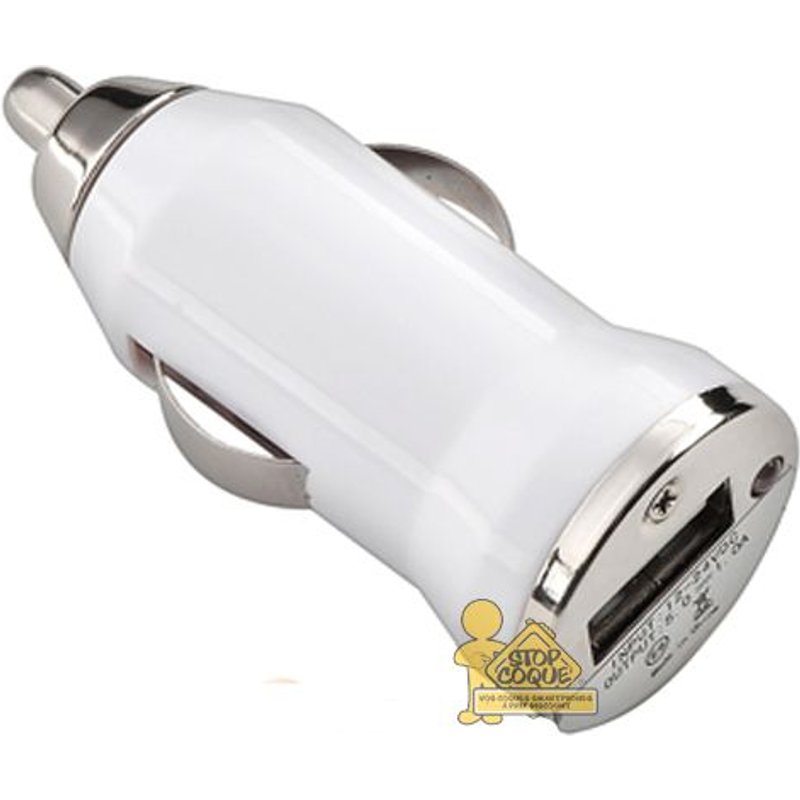 Chargeur Allume Cigare Usb Blanc Pour Samsung Galaxy S4