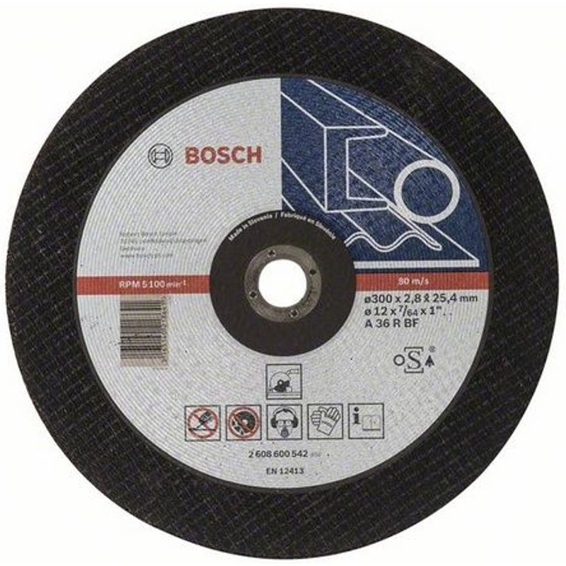 Disque EXPERT à tronçonner BOSCH à moyeu plat Spécial métaux 300X2.8X25.4 MM - 2608600542