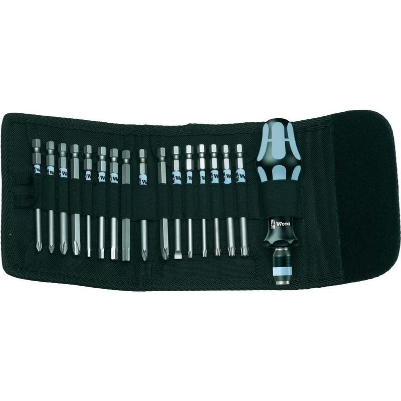 Poche pliante de 17 pcs avec embouts acier inoxydable de 89mm Wera