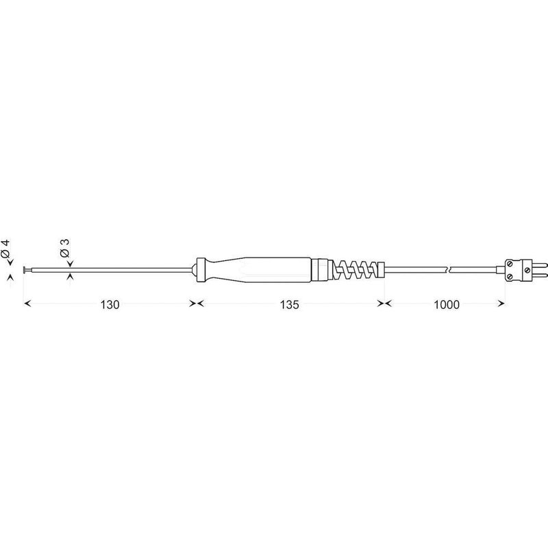 Sonde de contact plage de mesure de -65 à 500°C Greisinger GOF 130CU type K