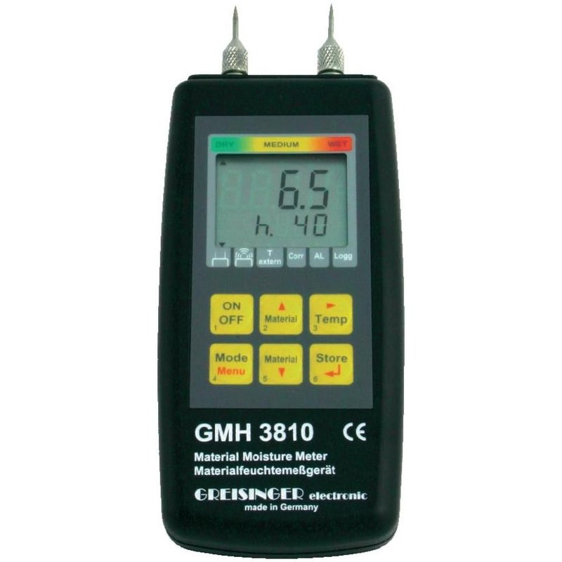 Greisinger GMH 3810Appareil de mesure de l'humidité des matériaux, du bois et de la construction 4 à 100 %