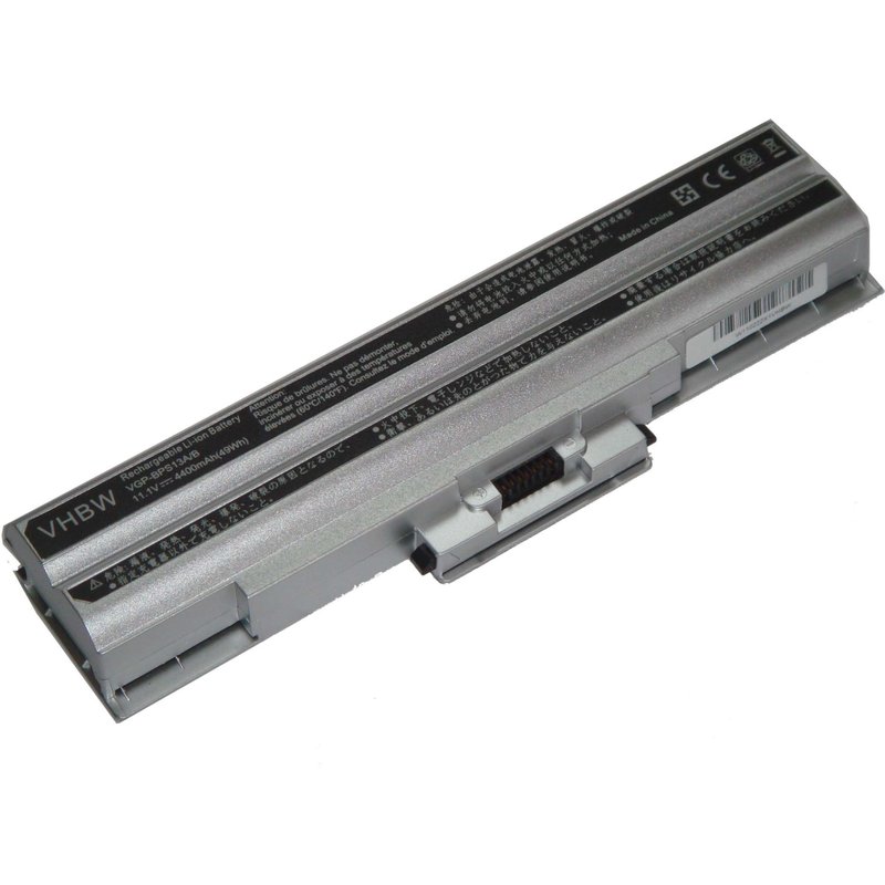Batterie LI-ION 4400mAh 11.1V, argenté, pour SONY VAIO VPCCW26FG/L etc., remplace VGP-BPL21, VGP-BPS21, VGP-BPS21A, VGP-BPS21B