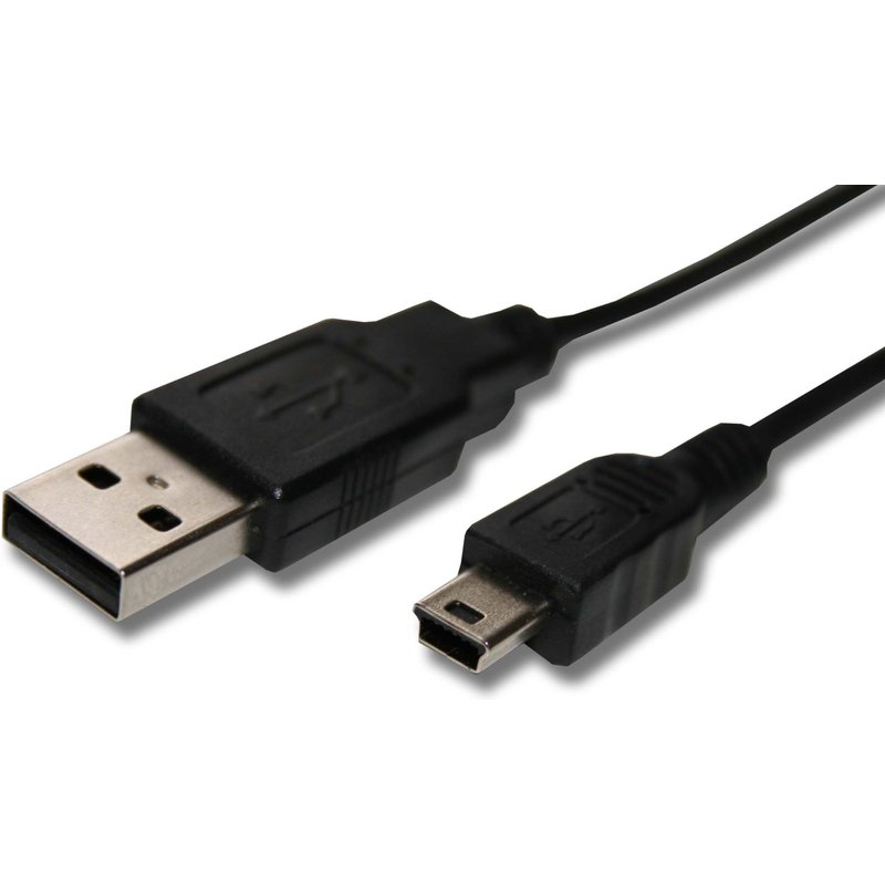 Câble USB A-Mini-B 5 pôles noir/black, longueur 1m, pour PRACTIKA