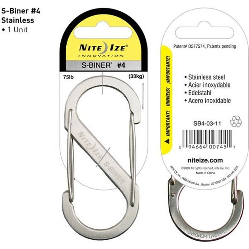 Nite Ize S-Biner Stainless Steel Size 4 (Silver)