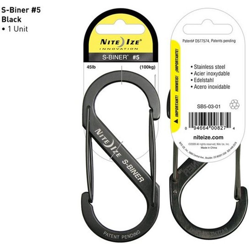 Nite Ize S-Biner Stainless Steel Size 5 (Black)