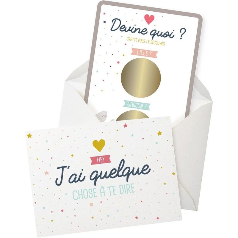 6 Cartes À Gratter Fille Ou Garçon 12.5x17.5cm Or