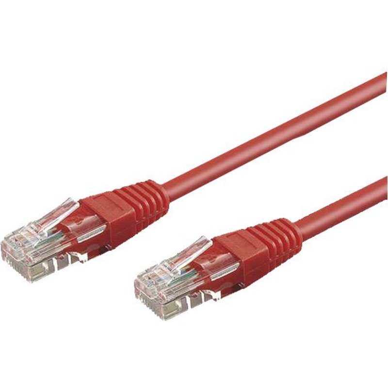 goobay - Câble réseau - RJ-45 (M) pour RJ-45 (M) - 50 cm - UTP - CAT 5e - moulé - rouge