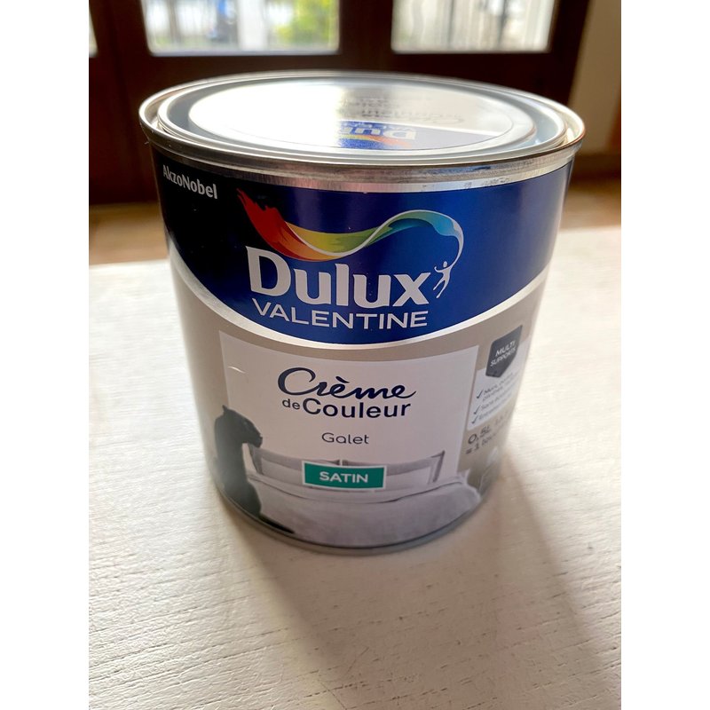 Peinture Crème de Couleur Dulux Valentine satin galet 0 5L