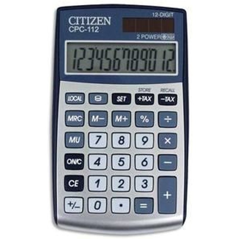 CITIZEN Calculatrice de poche CPC112 Gris