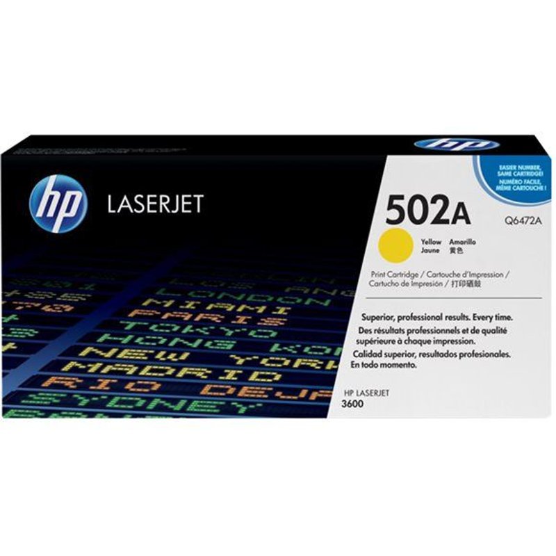 HP 502A - Jaune - originale - LaserJet - cartouche de toner (Q6472A) - pour Color LaserJet 3600, 3600dn, 3600n