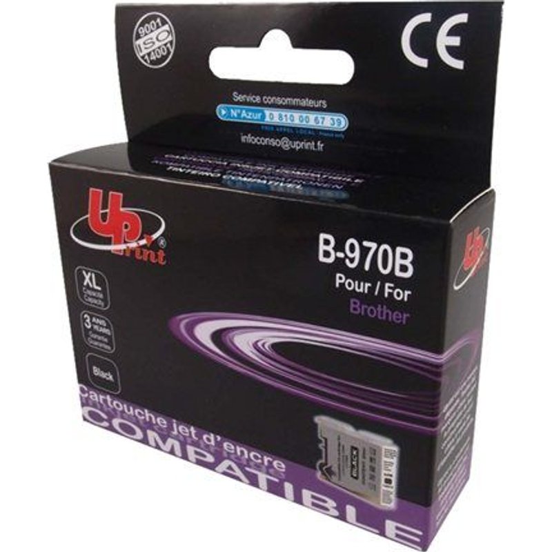 UPrint B-970B - 20 ml - taille XL - noir - compatible - cartouche d'encre (alternative pour : Brother LC970BK) - pour Brother DCP-135C, DCP-150C, DCP-153C, DCP-157C, MFC-235C, MFC-260C