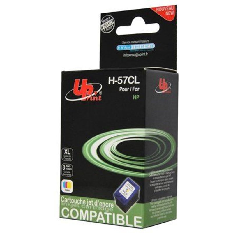 UPrint H-57CL - 21 ml - taille XL - couleur (cyan, magenta, jaune) - compatible - remanufacturé - cartouche d'encre (alternative pour : HP 57) - pour HP Deskjet 450, 55XX; Officejet 6110; Photosmart 7150, 7350, 7550; psc 21XX, 2210