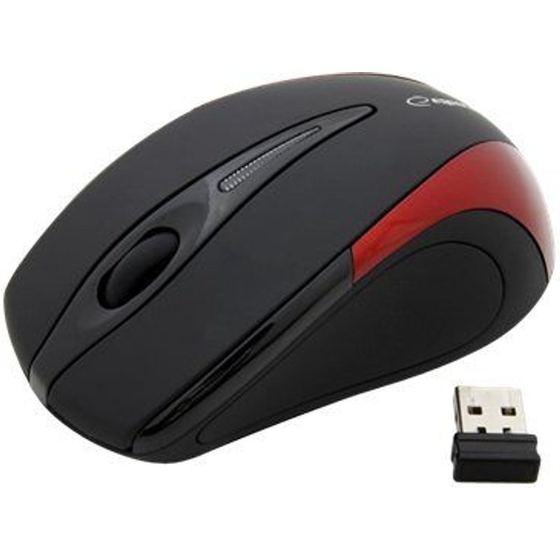 Esperanza EM101R - Souris - optique - 3 boutons - sans fil - 2.4 GHz - récepteur sans fil USB - rouge