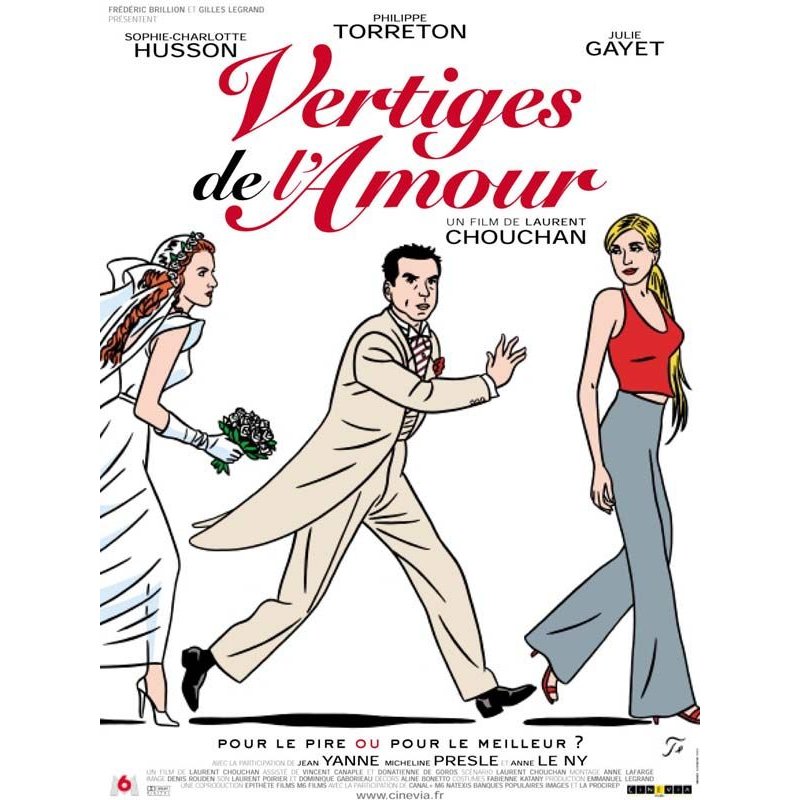 Vertiges De L'amour - Véritable Affiche De Cinéma Pliée - Format 120x160 Cm - De Laurent Chouchan Avec Pascal Elbe, Philippe Torreton, Julie Gayet, Anne Le Ny, Micheline Presle, Jean Yanne - 2001