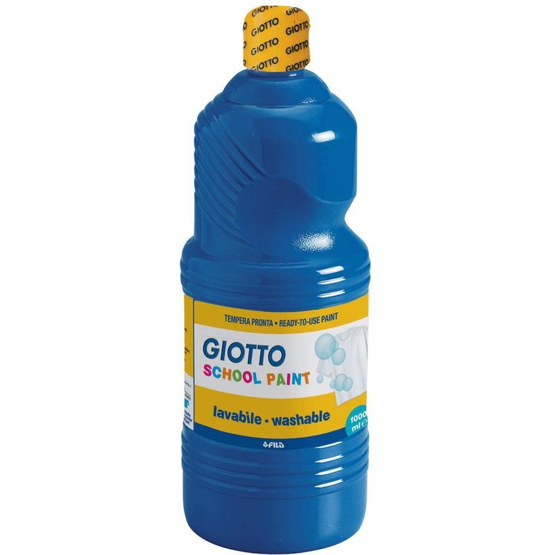 Flacon de 1 litre de gouache liquide lavable giotto. Coloris bleu outremer